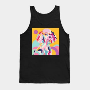 70s Poodle Vibes: Pastel Pup Parade Tank Top